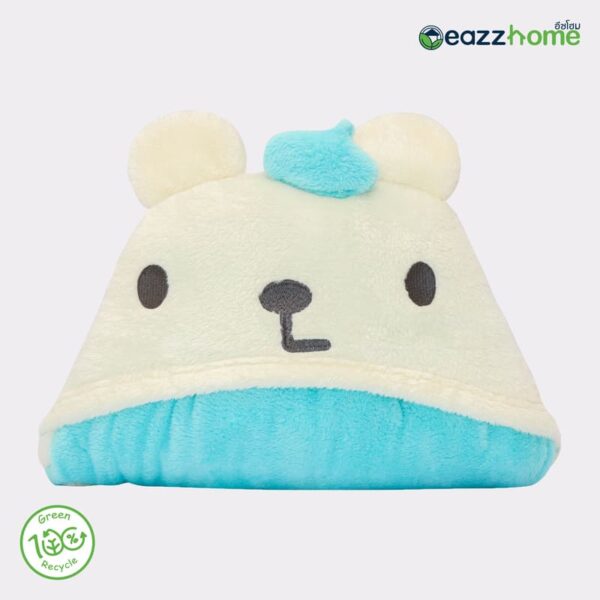 hooded bear blanket cyan