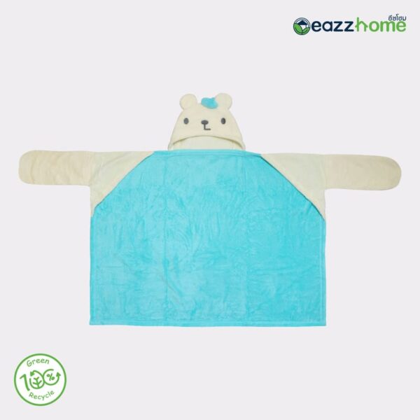 hooded bear blanket cyan