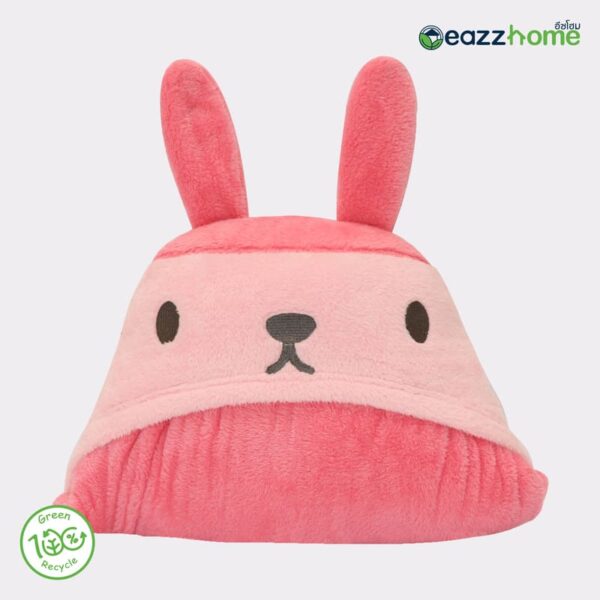 hooded bunny blanket pink
