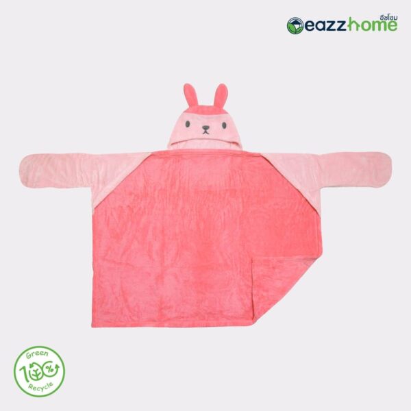 hooded bunny blanket pink