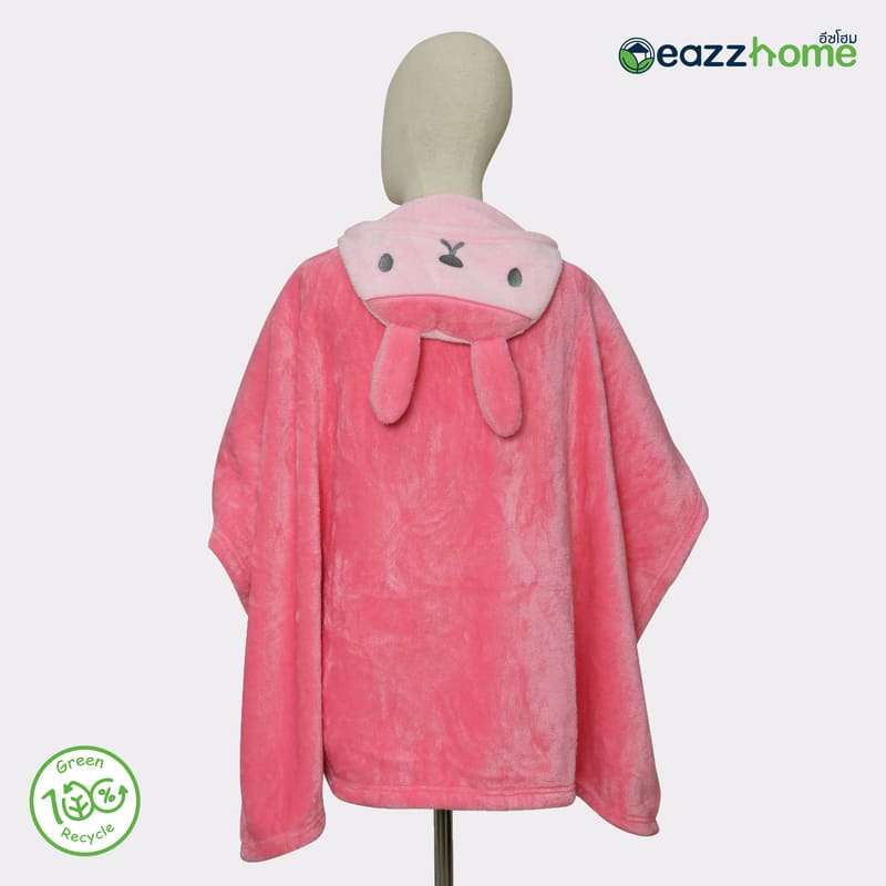 hooded bunny blanket pink