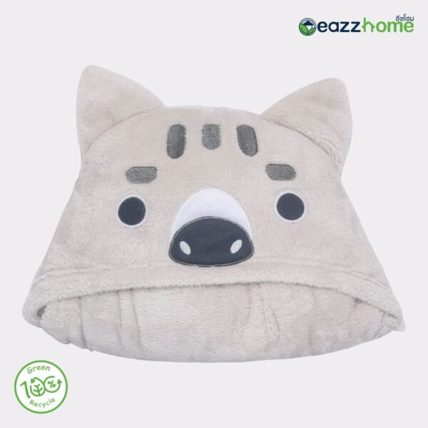 hooded zebra blanket grey