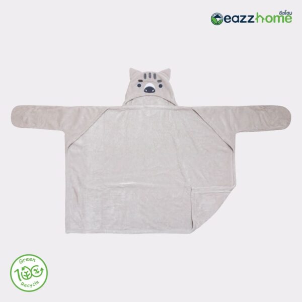 hooded zebra blanket grey