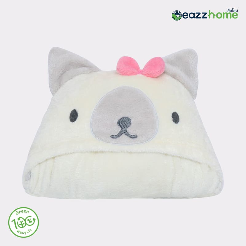 hooded cat blanket white