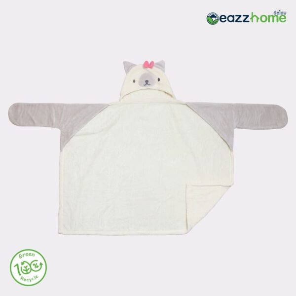 hooded cat blanket white