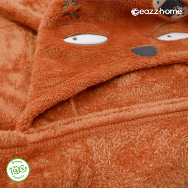 rabbit hooded blanket brown