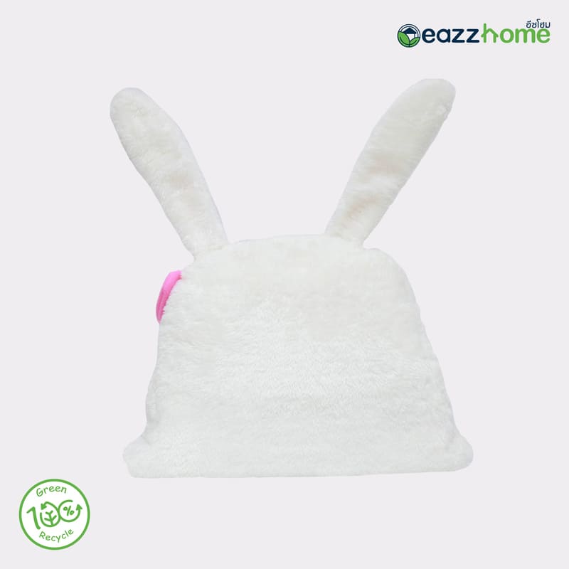 rabbit hooded blanket white