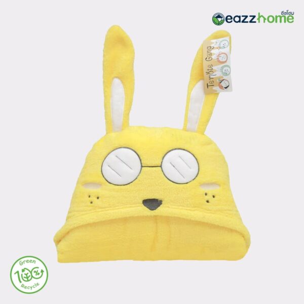 rabbit hooded blanket yellow