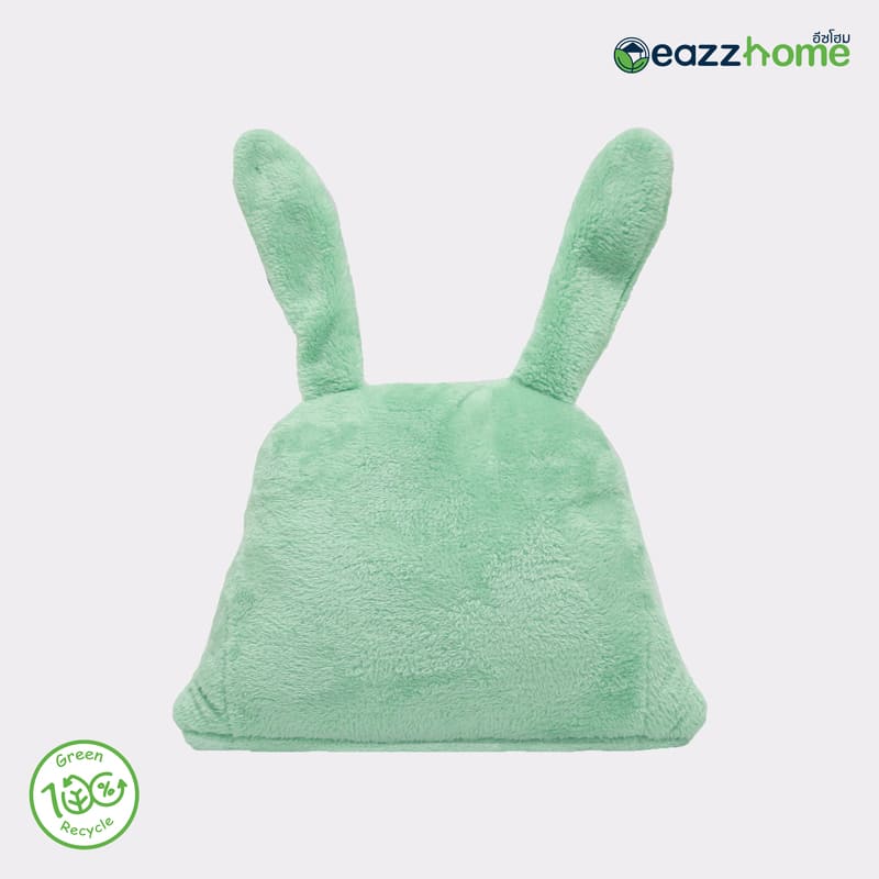 rabbit hooded blanket green
