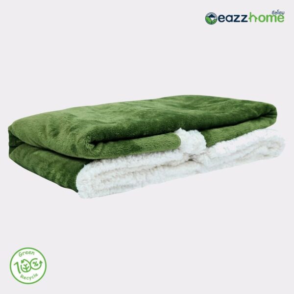 recycled plush blanket sherpa green