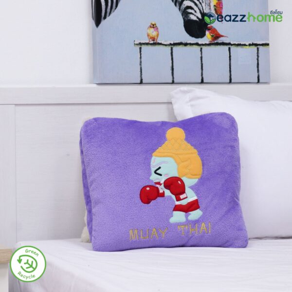 Aesthetics of Thais Partially Recycled Polyester Muay Thai Giant Pillow Blanket, Purple