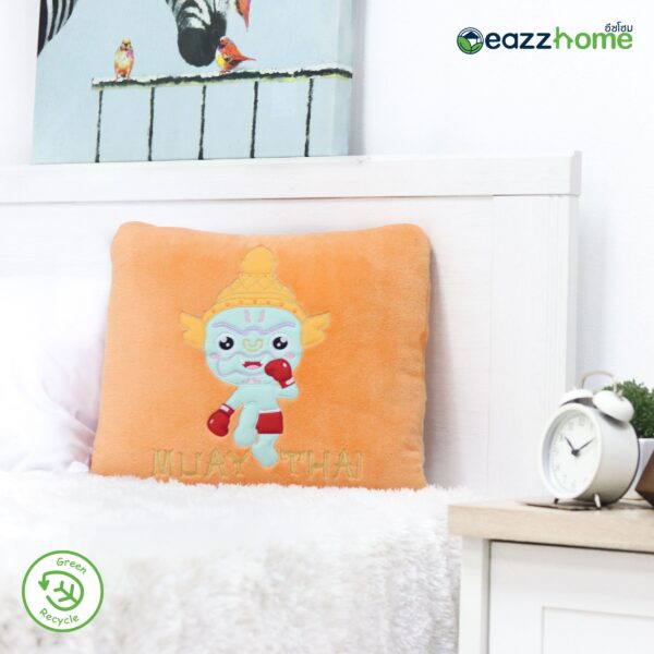 Aesthetics of Thais Partially Recycled Polyester Muay Thai Giant Pillow Blanket, Orange